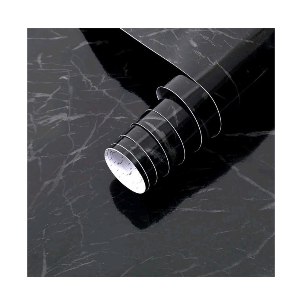 Arthome Black Marble Peel & Stick Vinyl Contact Paper 17" x 120" - Picture 1 of 4